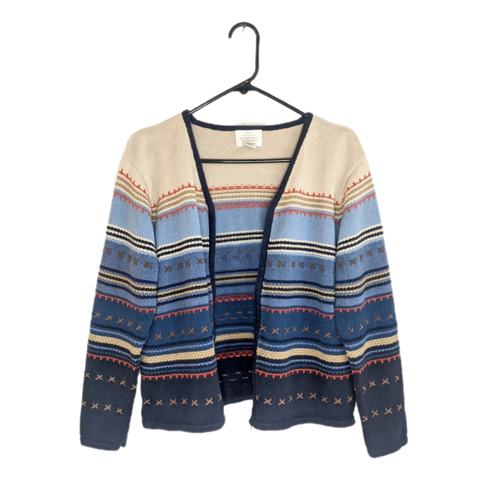 Vintage Christopher & Banks Raggedy Ann Cabin Zip Up Cardigan
